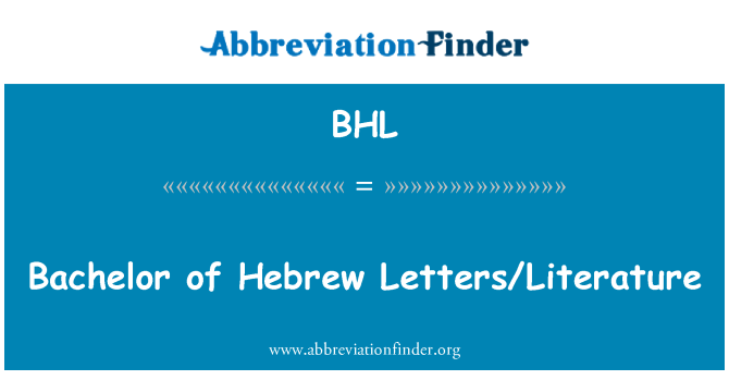 BHL: Llicenciat en lletres/Literatura Hebrea