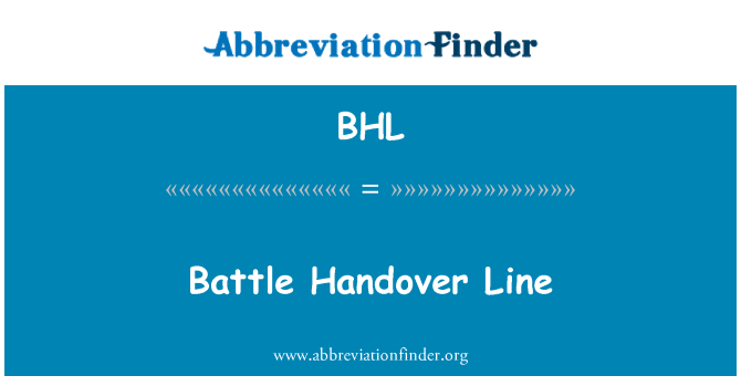 BHL: Bitka Handover Line