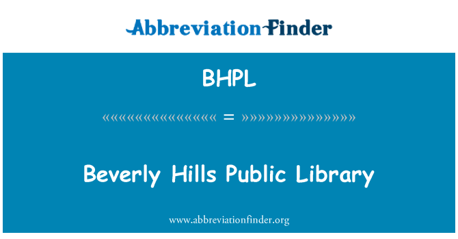 BHPL: Beverly Hills verejná knižnica