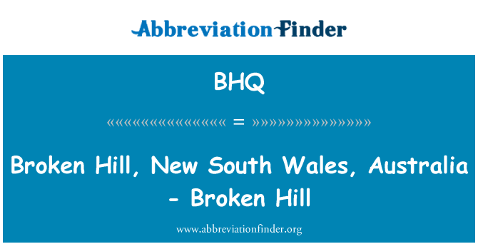 BHQ: Broken Hill, Broken New South Wales, Australien - Hill