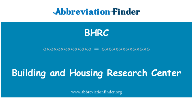BHRC: Byggnad och bostäder Research Center