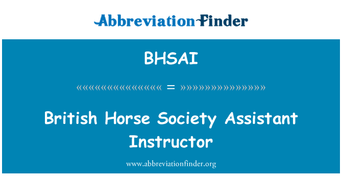 BHSAI: 英国马社会助理讲师