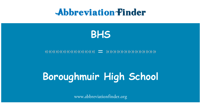 BHS: Boroughmuir High School