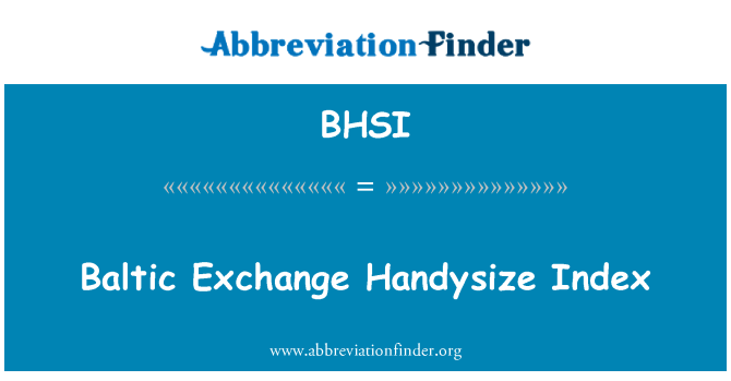 BHSI: Baltic Exchange Handysize Index