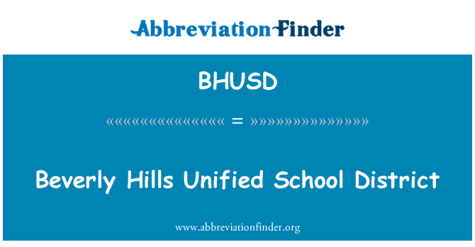 BHUSD: Beverly Hills Unified School District