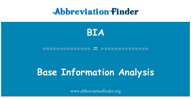 BIA: Base Information Analysis