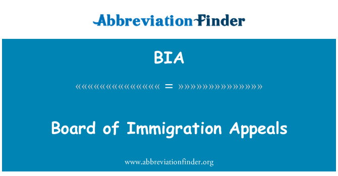 BIA: 移民上訴委員會