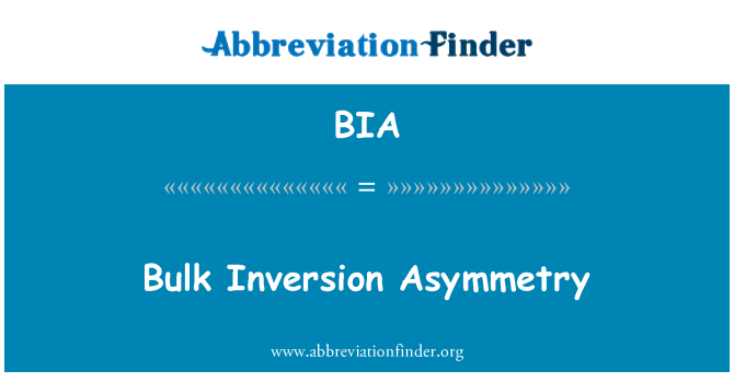 BIA: Asymétrie d'Inversion en vrac