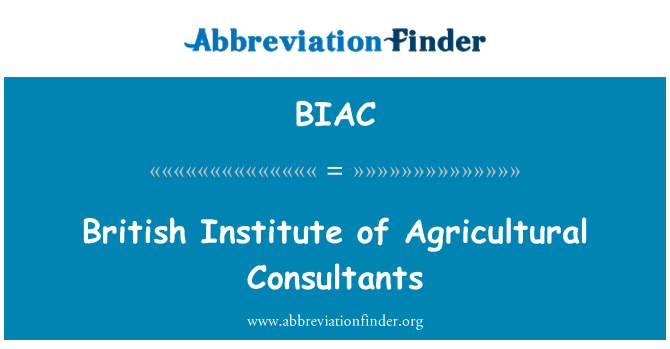 BIAC: Britský institut zemědělských poradců