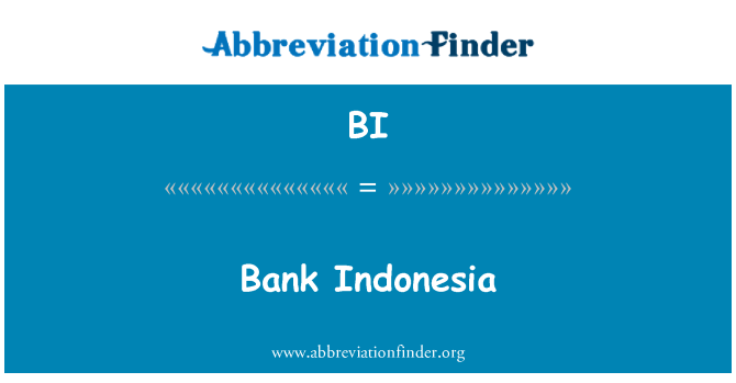 BI: Bank Indonezije