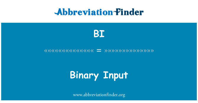 BI: Entrée binaire