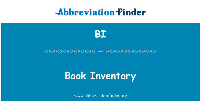 BI: Book Inventory