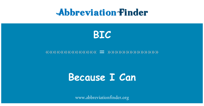 BIC: Oherwydd dwi'n gallu