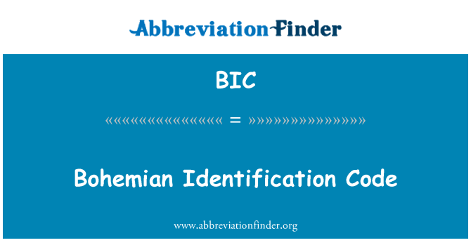 BIC: Český identifikační kód