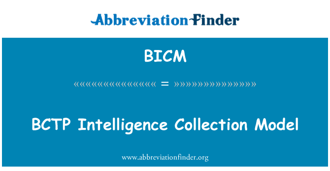 BICM: BCTP intelligencia gyűjtemény modell