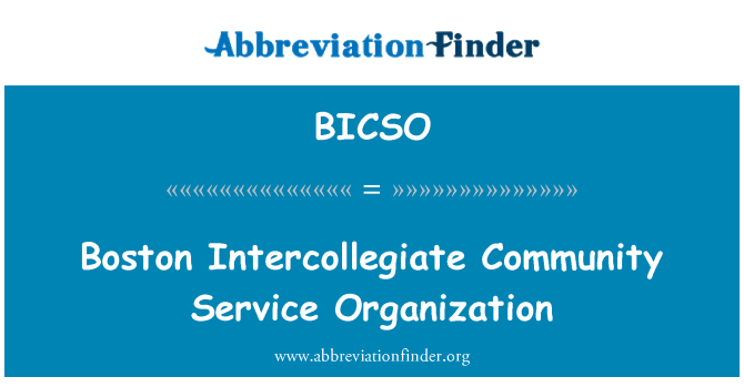 BICSO: Organización de servicio de comunidad intercolegial de Boston