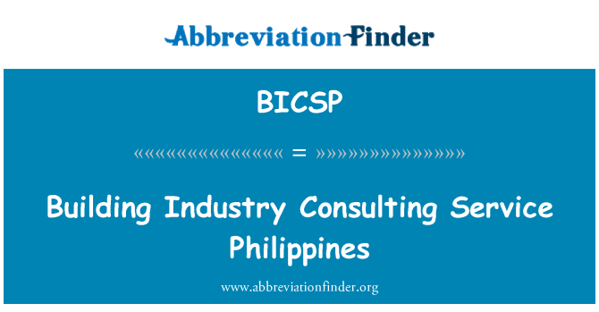 BICSP: Building Industry Consulting Service Philippines