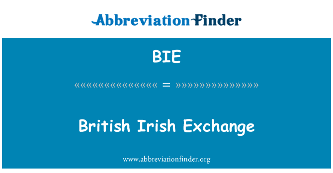 BIE: Scambio irlandese britannico