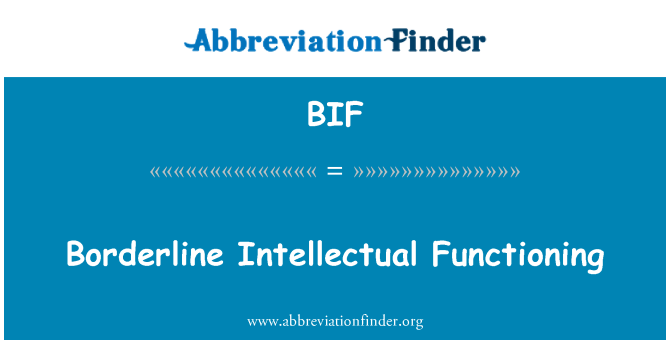 BIF: Borderline intellektuel funktion
