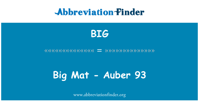 BIG: حصيرة كبيرة-Auber 93