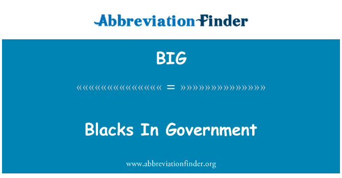 BIG: Blacks In Government