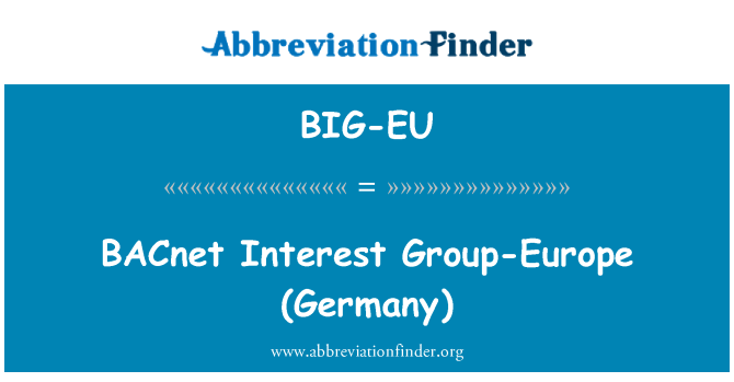 BIG-EU: BACnet grupp ta ' interess-Europe (Ġermanja)