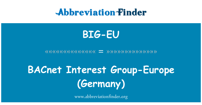 BIG-EU: Grupo de interés de BACnet-Europa (Alemania)