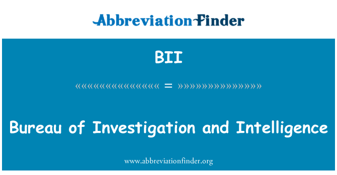 BII: Uffiċċju ta ' l-investigazzjoni u l-intelliġenza