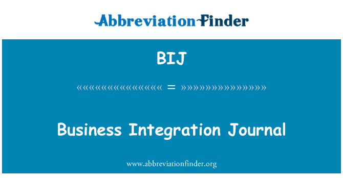 BIJ: Business intégration Journal