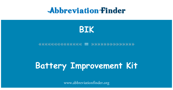 BIK: Kit d'amélioration de batterie