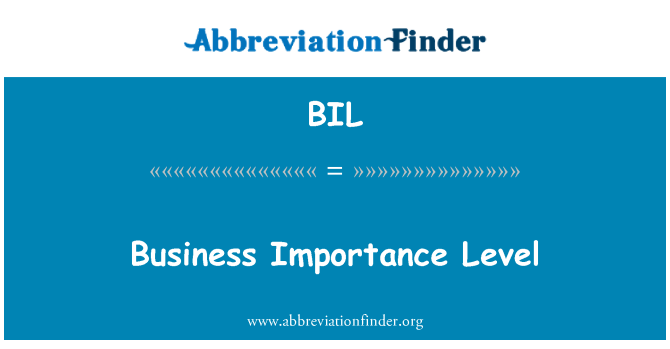 BIL: Nivell d'importància de negoci