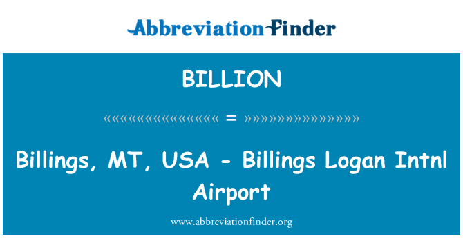 BILLION: Billings, MT, USA - Billings Logan Intnl Aeropuerto