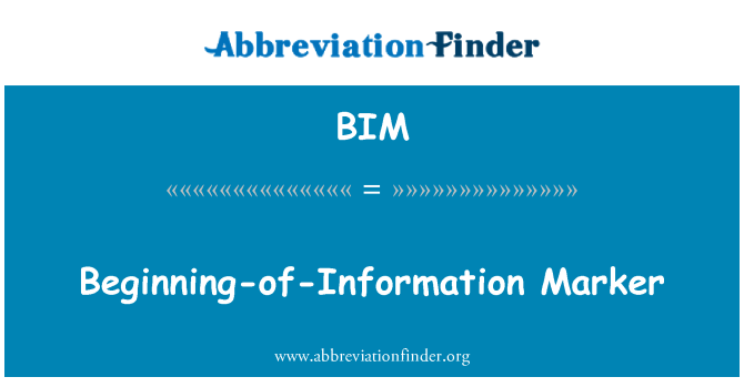 BIM: Bilgi başlangıcı işaretçisi