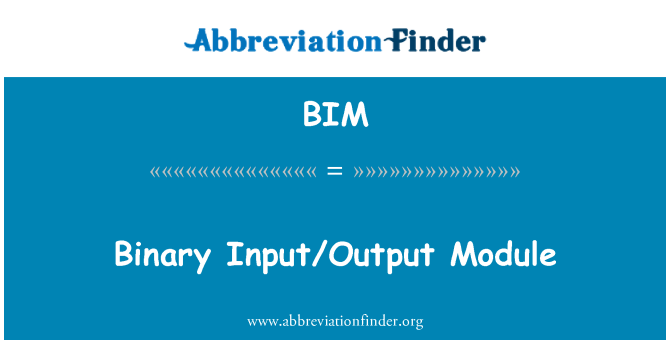 BIM: Bináris bemeneti/kimeneti modul