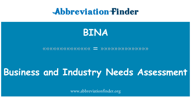 BINA: Wirtschaft und Industrie des Schulungsbedarfs
