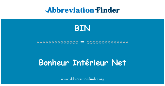 BIN: Bonheur Intérieur Net