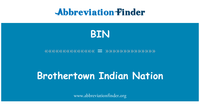 BIN: Brothertown indijski naroda