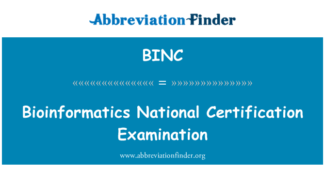 BINC: Bioinformatika národní certifikační zkoušky