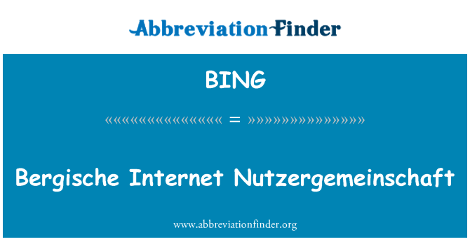 BING: Nutzergemeinschaft ta ' l-Bergische Internet
