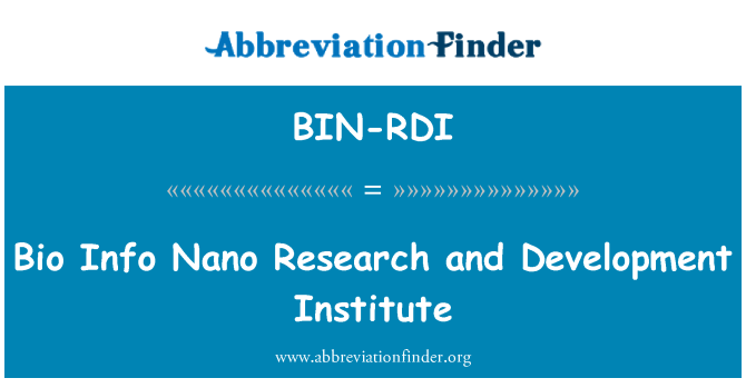 BIN-RDI: Bio Info Nano tutkimus- ja koulutusinstituutti