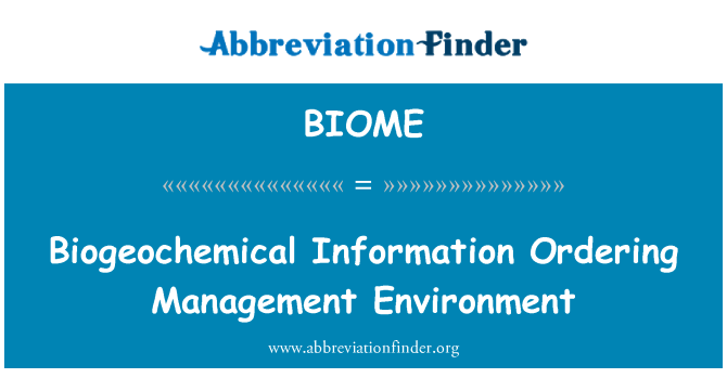 BIOME: Биогеохимични информация поръчване на управление на околната среда