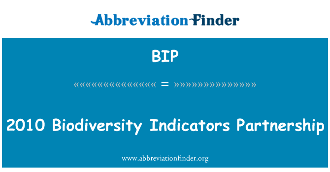 BIP: Partnerstvo ukazovateľov biodiverzity 2010