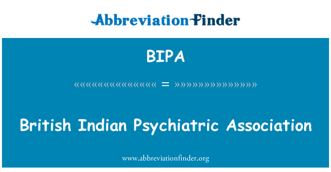 BIPA: İngiliz Hint Psikiyatri Birliği