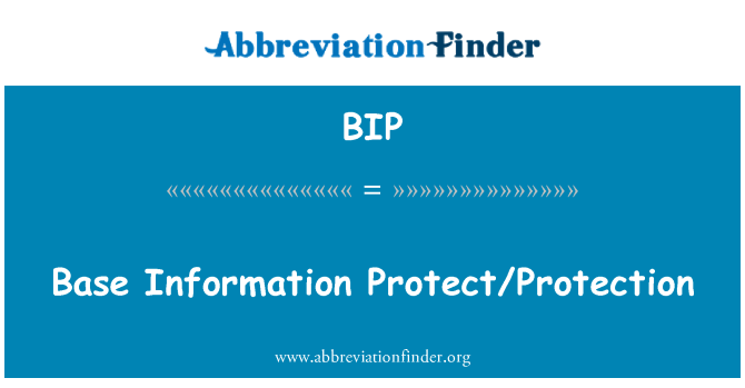 BIP: Proteger/protección de la información base