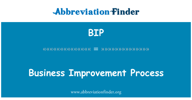 BIP: Business Improvement Process