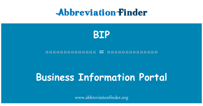 BIP: Business informationsportal