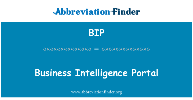 BIP: Business Intelligence portalı