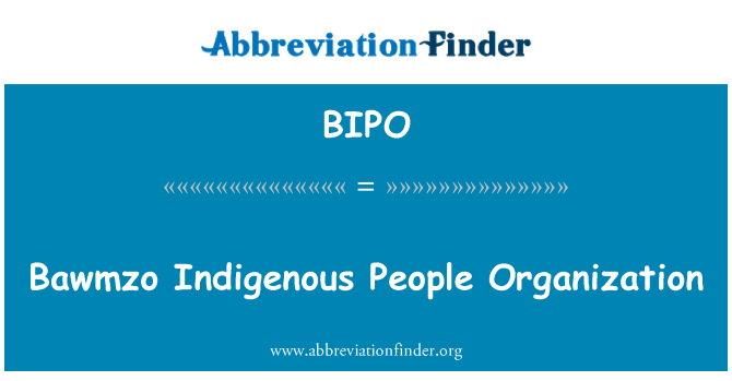 BIPO: Bawmzo 土著人民组织