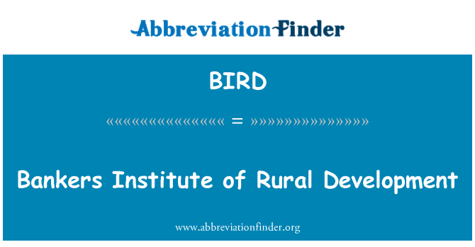 BIRD: Bankers Institute of Rural Development