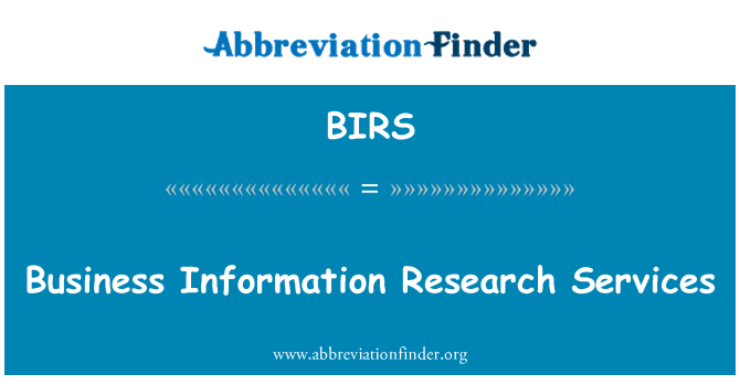 BIRS: Rechèch sèvis enfòmasyon biznis